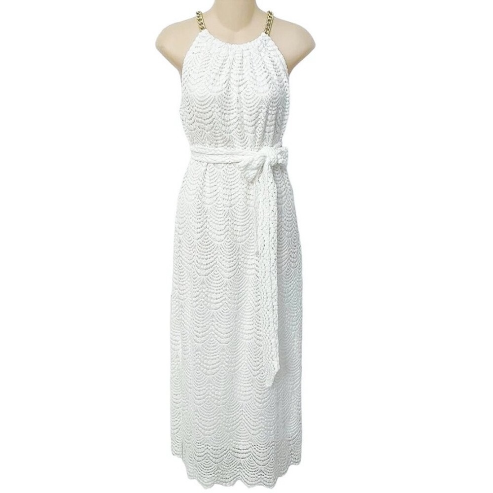 Lilly Pulitzer Bingham Lace Midi Dress in Resort White NWT - Size L Large